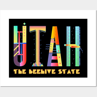 Utah, the Beehive State - fun, funky, colorful design Posters and Art